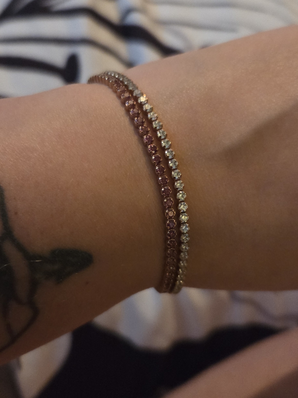 Delicate Rose Gold and Clear Crystal Tennis Bracelet